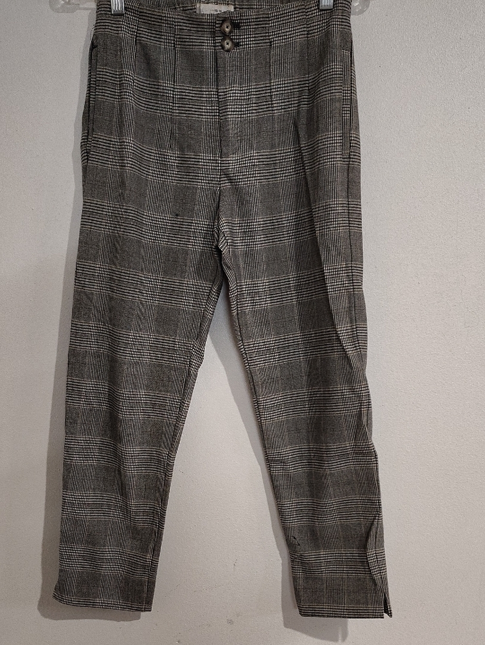 Zara Black and Gray Glen Plaid Dress Pants